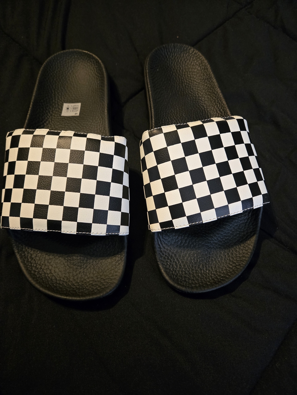Vans Black and White Checkerboard Slide New Without Tags Size 10 Mens
